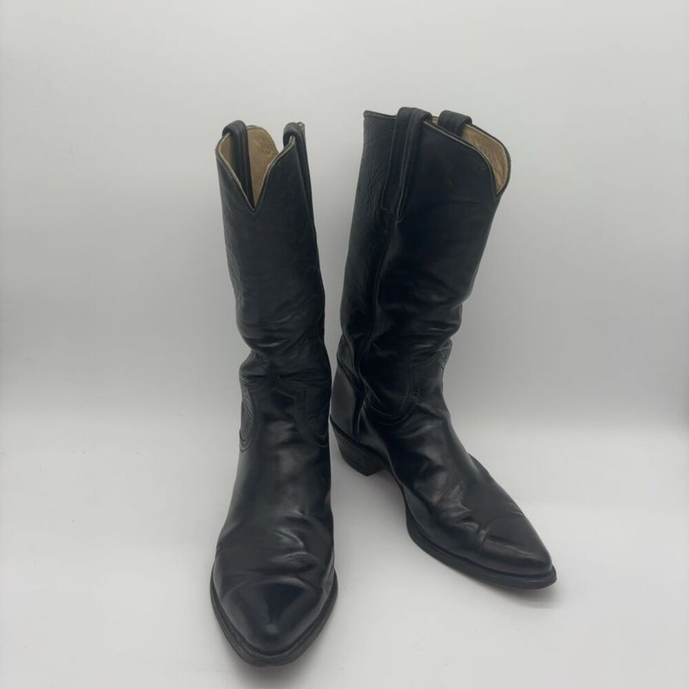 Frye Black Leather Western Boots